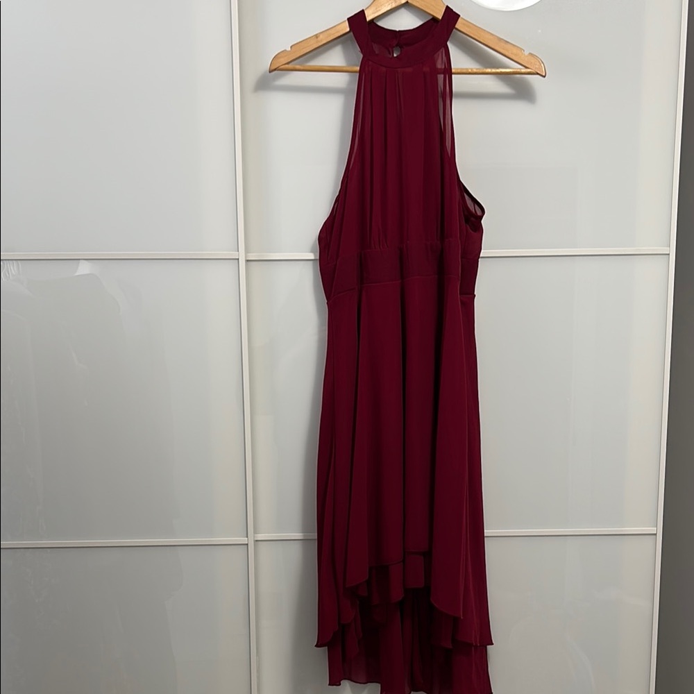 Red High Low Halter Sundress